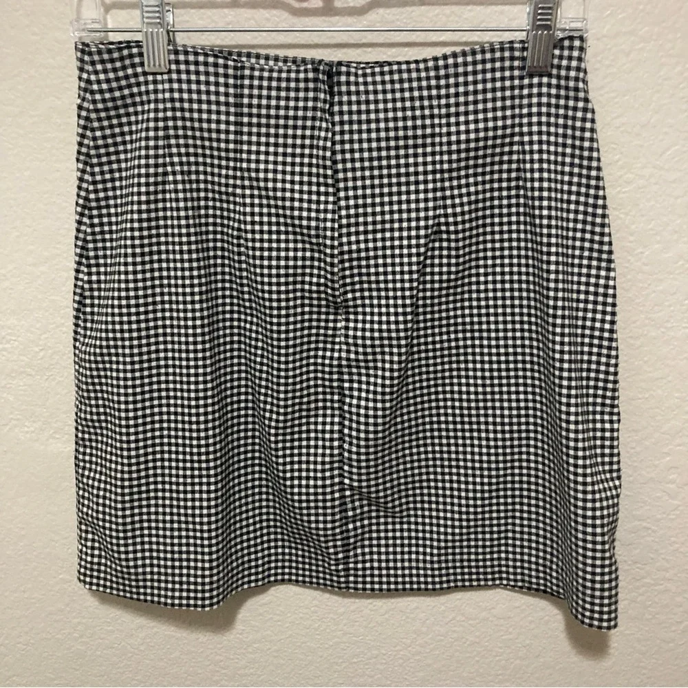 Vintage Byer Gingham Black White Checkered Women's Skirt Size Estimated Small